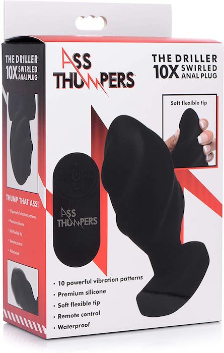 The Driller 10X "Swirled" Butt Plug -Vibe
