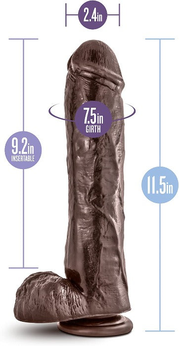 Dr. Skin 'Mr. Savage' 11 Inch Dildo -Chocolate