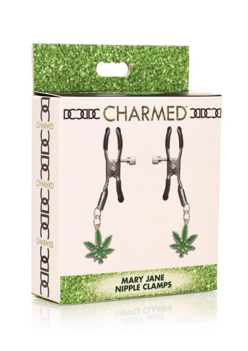Charmed "Mary Jane" Nipple Clamps -Green/Silver