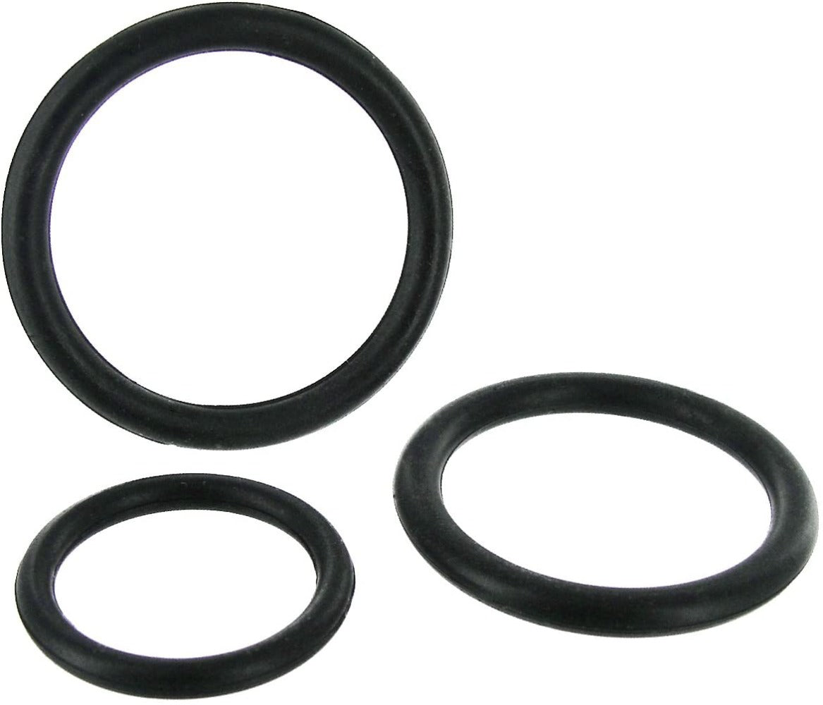 Silicone Triple Cock Ring Set -Black