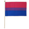 ''Bisexual'' Pride -Stick Flag 4 x 6''