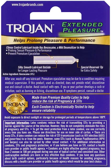 Trojan ''Extended Pleasure'' Condoms -3Pk