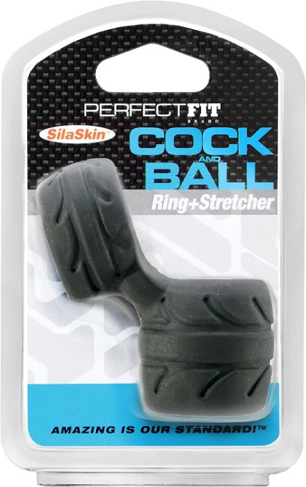 Perfect Fit "Silaskin" Cock & Ball Ring -Black