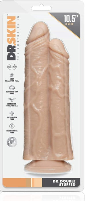 Dr. Skin "Double Stuffed" Dildo 10.5" -Vanilla
