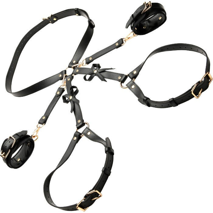Strict 'Bondage Harness' w/ Bows -Black