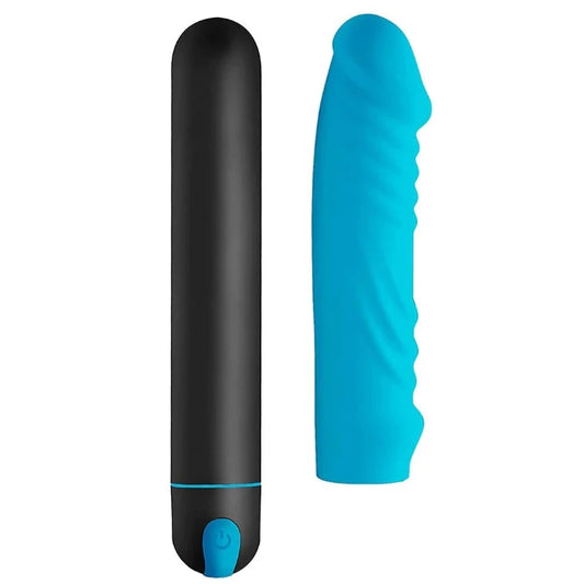 BANG! "Ribbed Sleeve" & XL Bullet -Blk/Blue