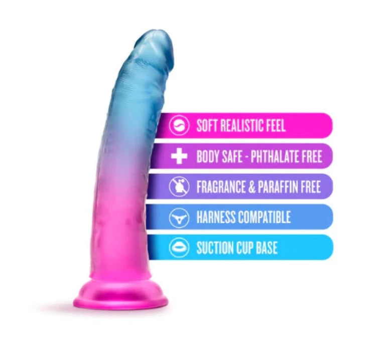 B Yours "Beautiful Sky" 7 Inch Dildo -Sunset