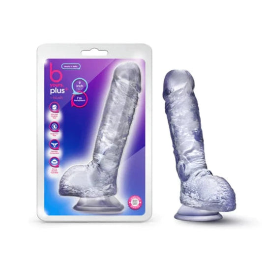 B Yours Plus "Hearty n' Hefty" 9 inch Dildo -Clear