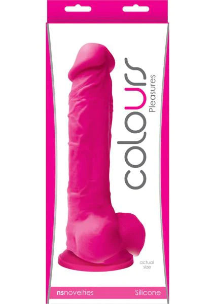 Colours 'Pleasures' 8 inch Silicone Dildo -Pink