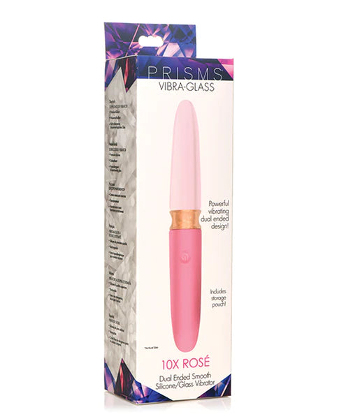 Prisms Smooth 10X ''ROSE'' Vibra-Glass -Dildo