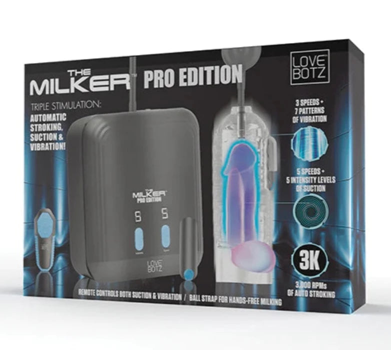 LoveBotz "Auto Milker" Intense 13X Pro Edition Sucking Masturbator -Black