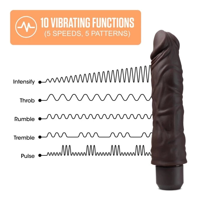 Dr. Skin "Dr. David" 8 Inch Vibrating Dildo -Brown