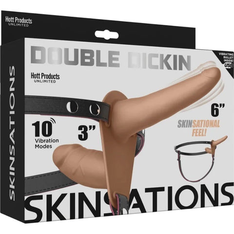 Skinsations ''Double Dickin'' Vibrating Dildo Strap-On
