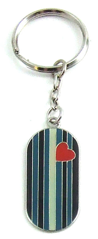 Leather Flag Military Tag Keychain