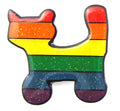 Rainbow Sparkle Cat Lapel Pin