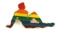 Rainbow Mudflap Guy Lapel Pin
