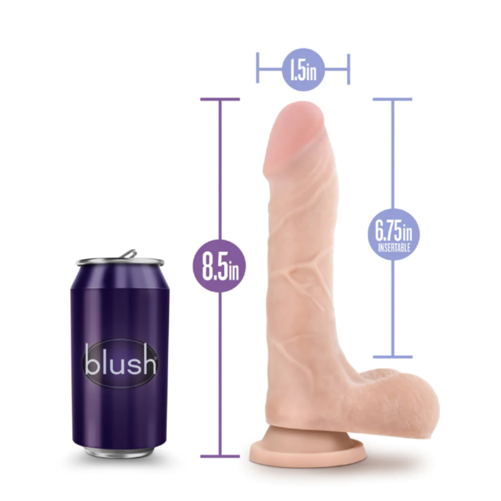 Au Naturel 'Mr. Perfect' 8.5 in Dildo w/ Balls -Beige