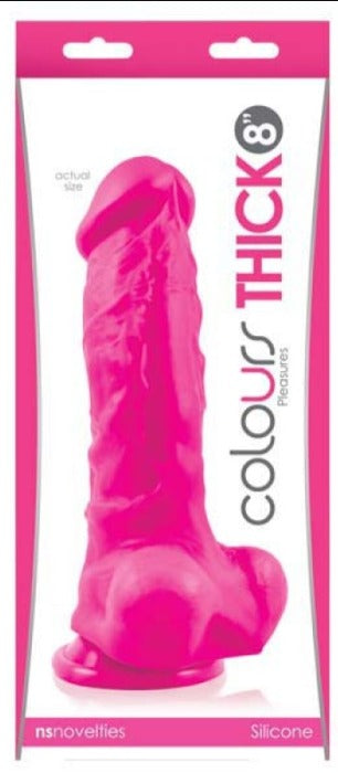 Colours Pleasures "Thick" 8 Inch Dildo -Pink