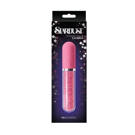Stardust 'Charm' 7inch Glass & Silicone Vibe -Pink