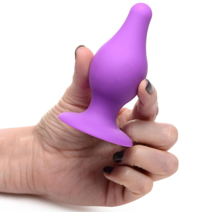 Squeezable Tapered "Medium" Anal Plug -Purple