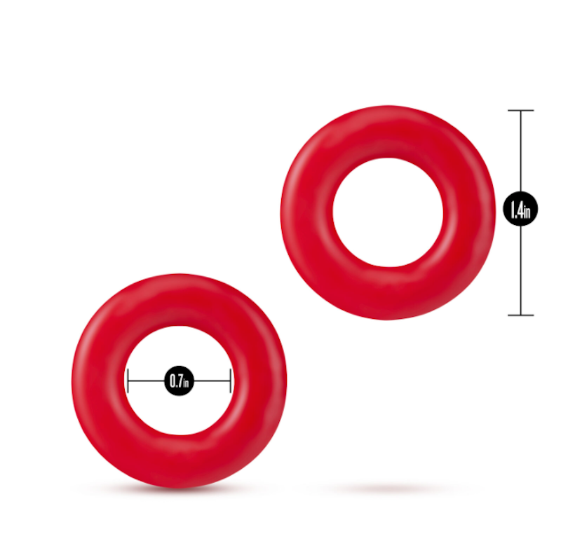 Stay Hard 'Donut Rings' Cock Ring -Red