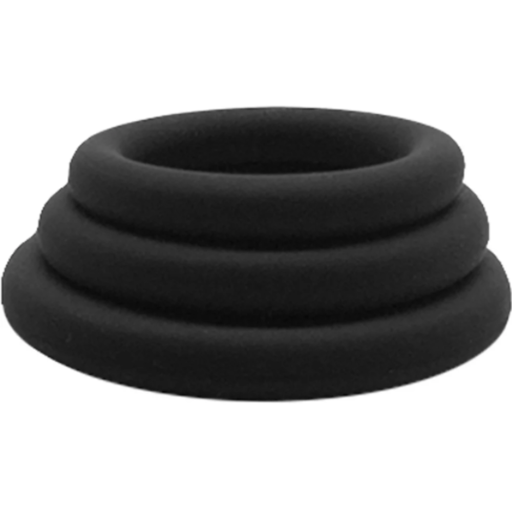 Rock Solid "Rubber C/Ring Set" 3pk -Blk