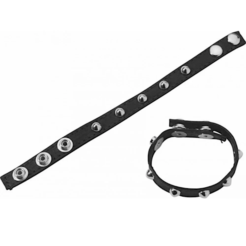 Spartacus "Studded" Leather C/Ring -Blk