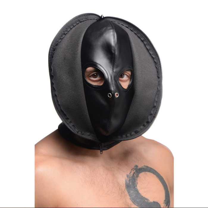 Strict "Zip Front" Leather Bondage Hood