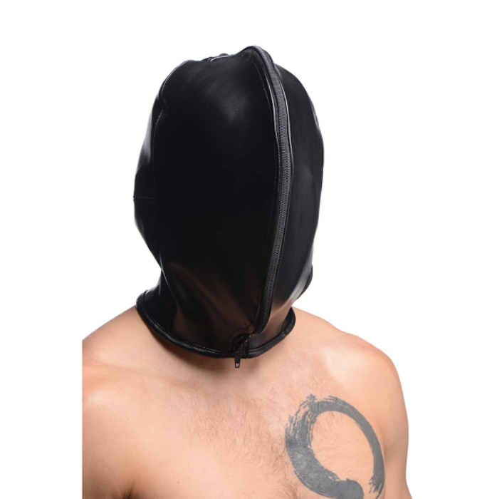 Strict "Zip Front" Leather Bondage Hood