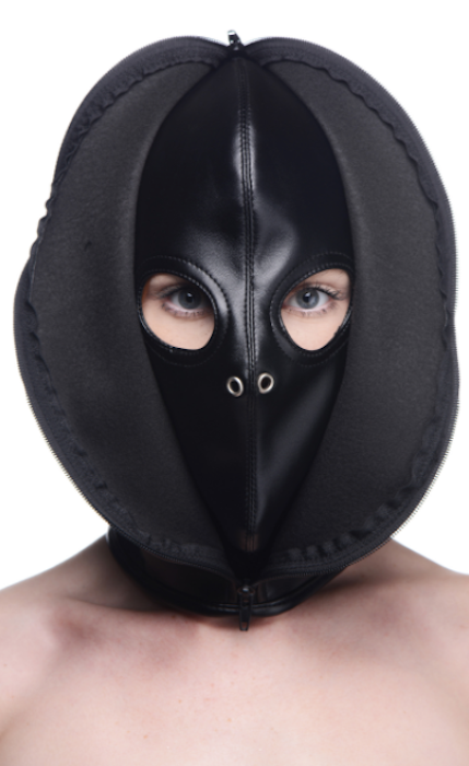Strict "Zip Front" Leather Bondage Hood
