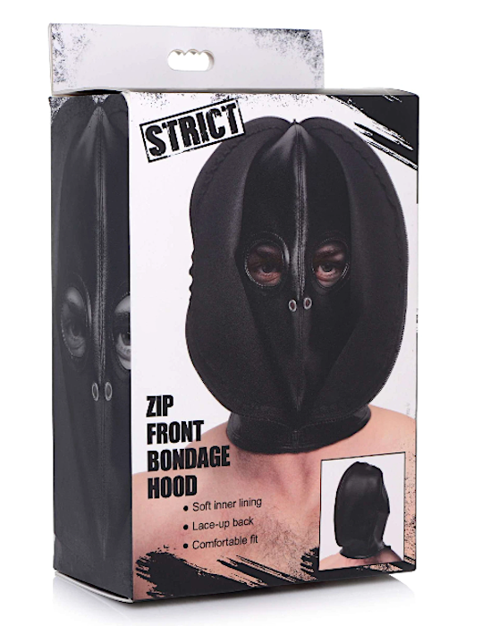 Strict "Zip Front" Leather Bondage Hood