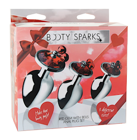 Booty Sparks ''Red Gem Bells'' 3pc Plugs