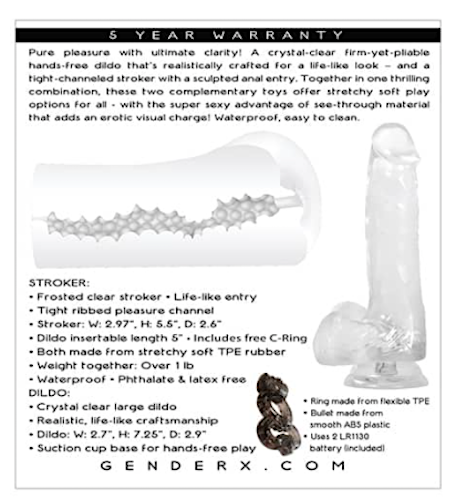 Gender X "Clearly Combo" Stroker/Dildo