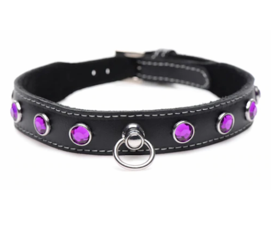 MS "Royal Vixen" Leather Choker -Purp