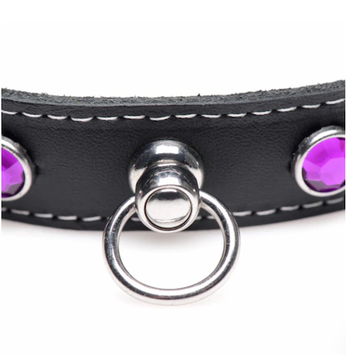 MS "Royal Vixen" Leather Choker -Purp