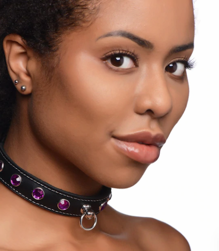 MS "Royal Vixen" Leather Choker -Purp