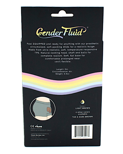 Gender Fluid 5″ ''Equipped'' Soft Packer –Light Brown