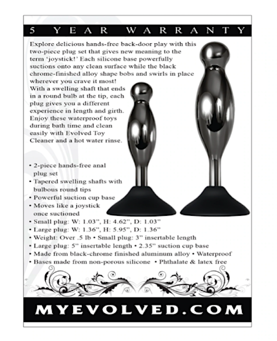 Evolved "Joy Sticks" 2 Pc Anal Plug Set
