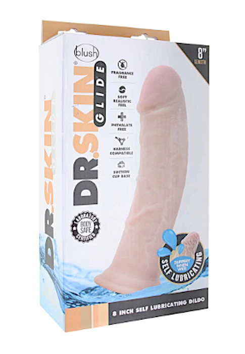 Dr. Skin 8 Inch 'Self Lubricating' Dildo -Vanilla