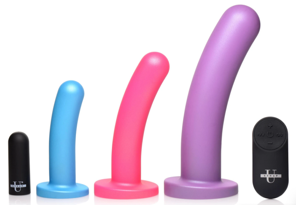 Strap U "Triple Peg" 28x Vibrating Dildo Set w/ Remote