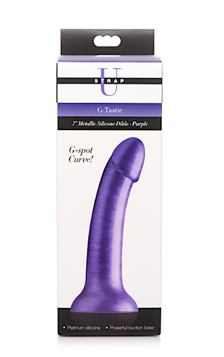Strap U -7" Purple Metallic Dildo w/Suction Cup