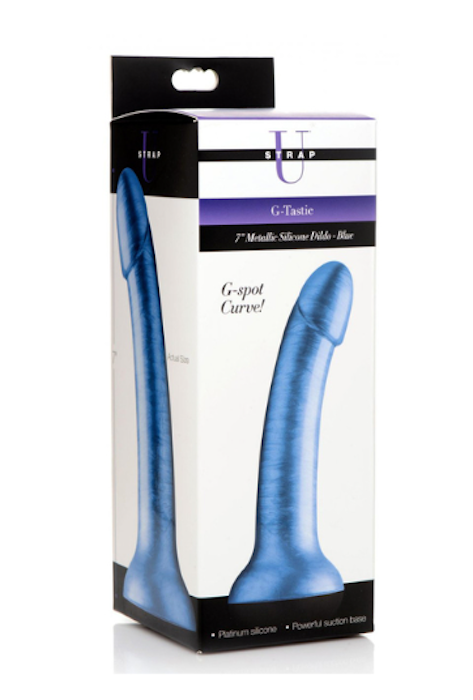 Strap U -7" Blue Metallic Dildo w/Suction Cup