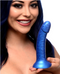 Strap U -7'' Blue Metallic Dildo w/Suction Cup