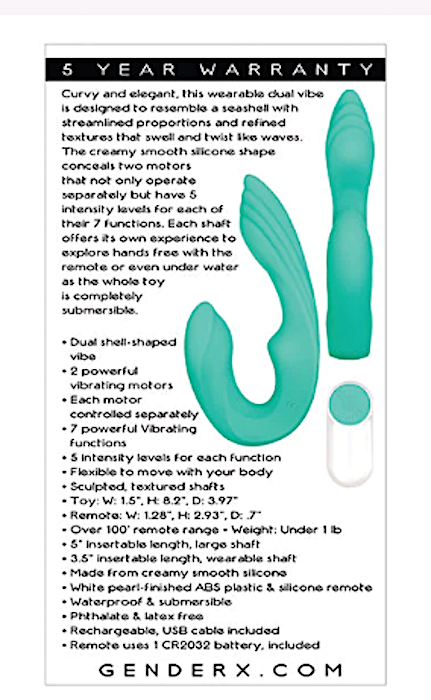 Gender X "Strapless Seashell" Vibe -Teal
