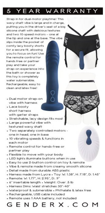 Gender X "Snuggle Up" Strap-on Vibe -Navy