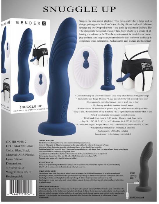 Gender X "Snuggle Up" Strap-on Vibe -Navy
