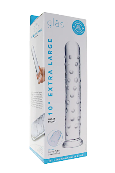 Gläs 10 Inch Extra Large "Nubbed" Dildo