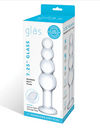 Glas 7.25" Glass Beaded Butt Plug -Clear