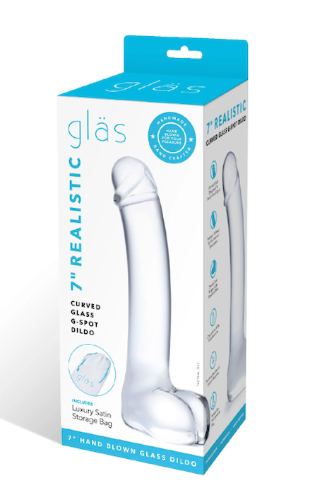 Glas 7" Curved Glass G-Spot Dildo