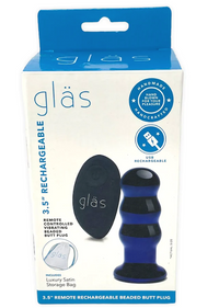 Glas 3.5" Beaded Vibrating Butt Plug